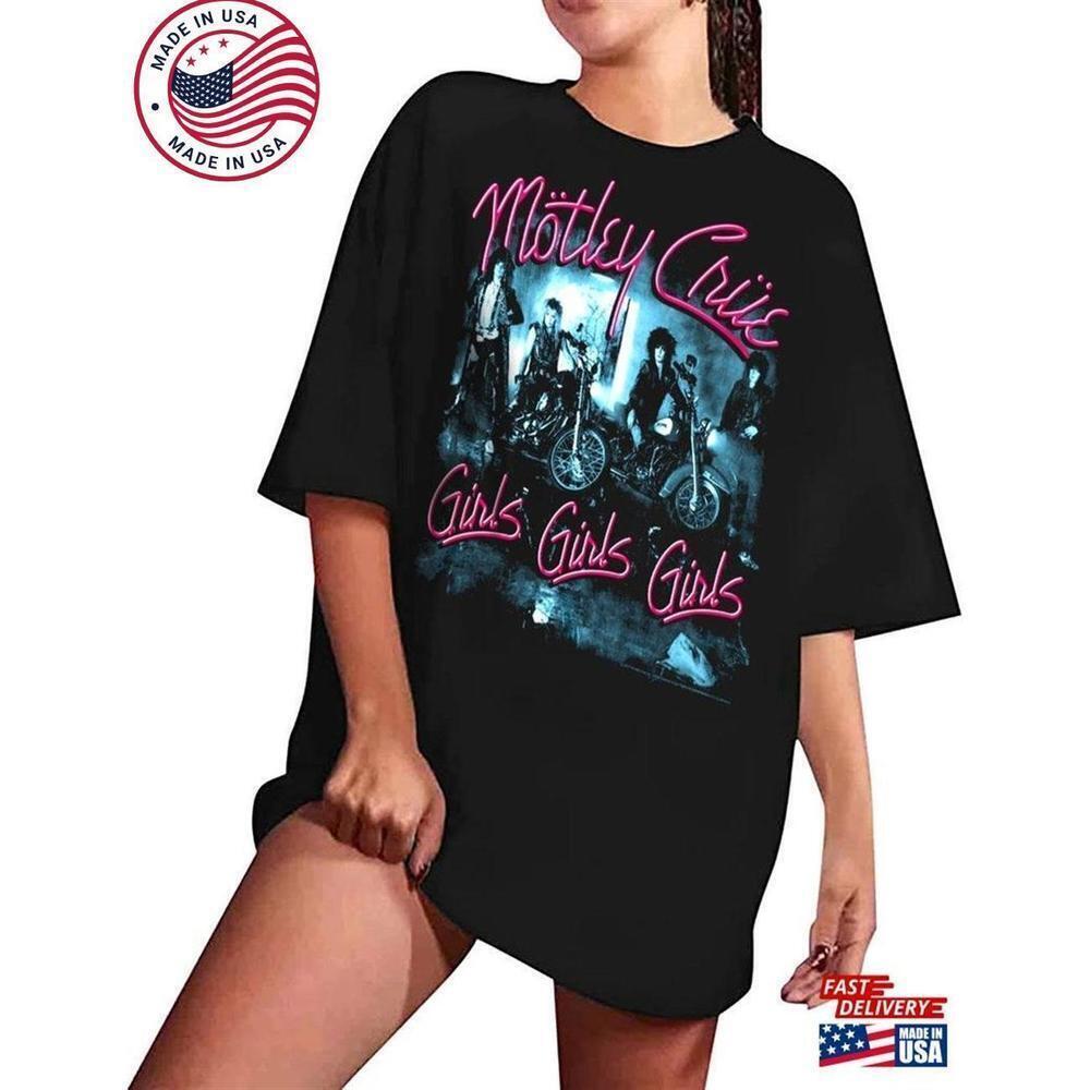 Motley Crue Girls Neon Bikers Oversized Unisex T-Shirt Classic